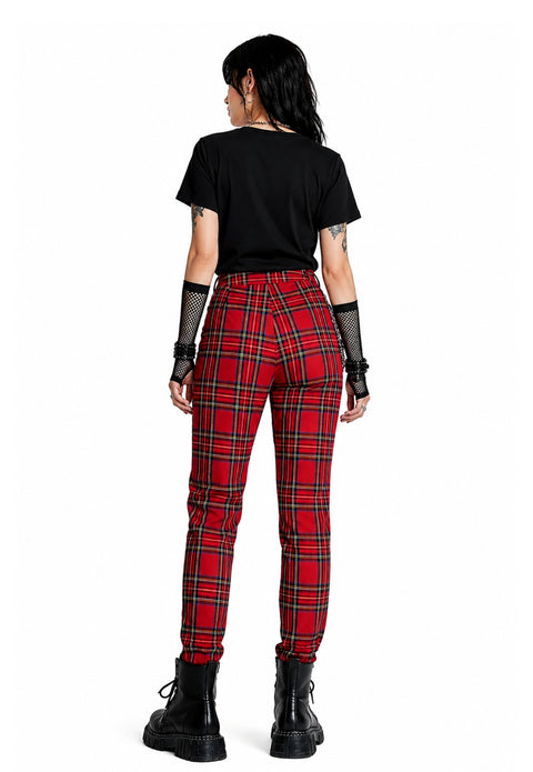 Grunge Punk Plaid Zipper Pant