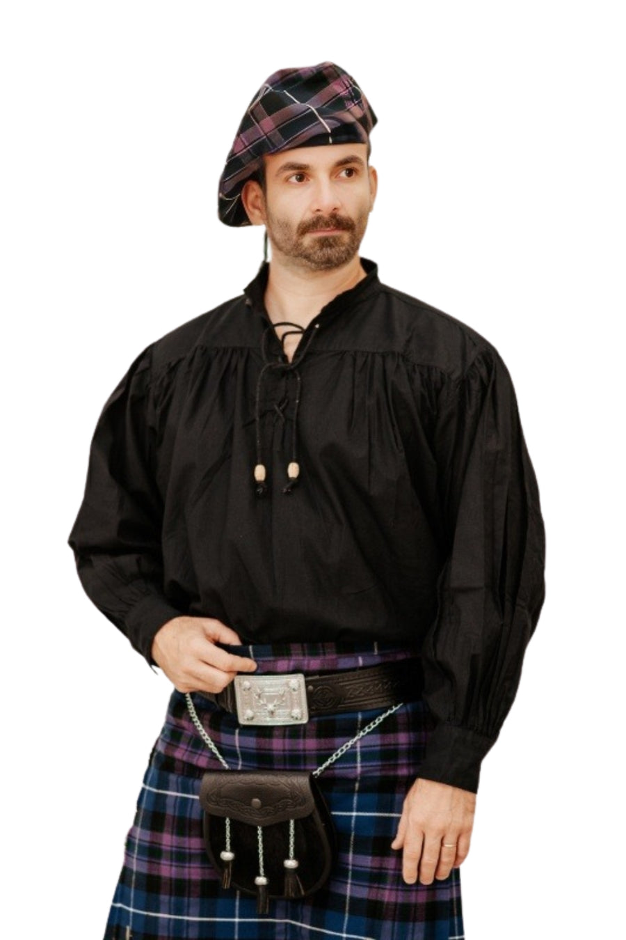 kilt dress shirt Rustic Highland Lace-Up Kilt Shirt Made to Measure