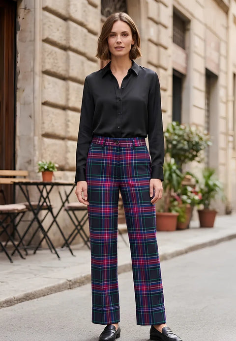 Wallace Tartan Trouser with Turn Up