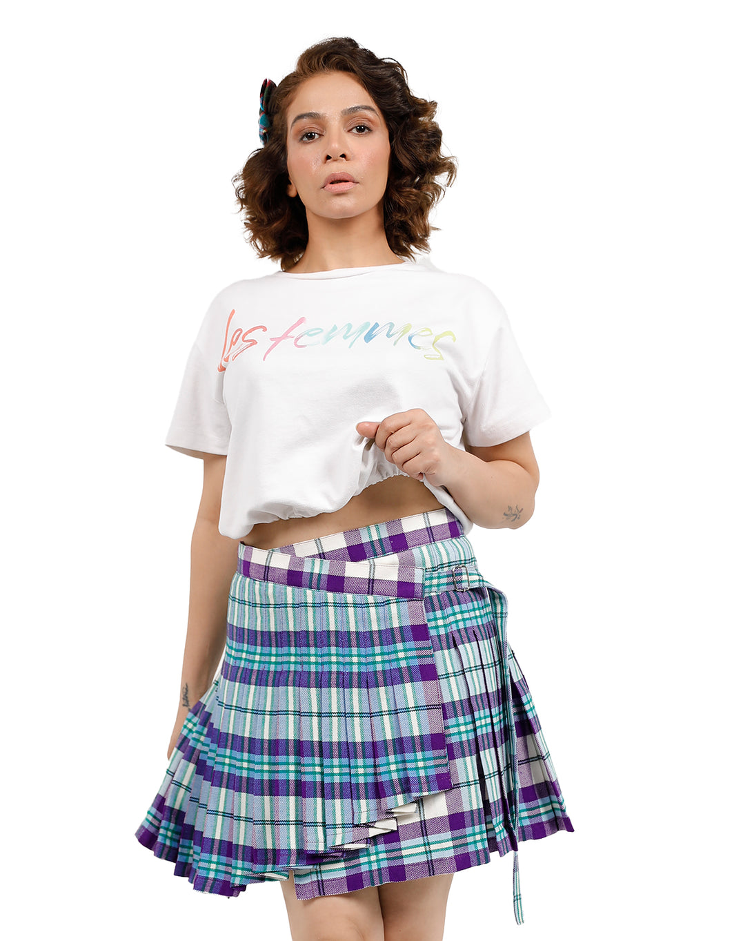 Lassie Wrap Plaid Skirt