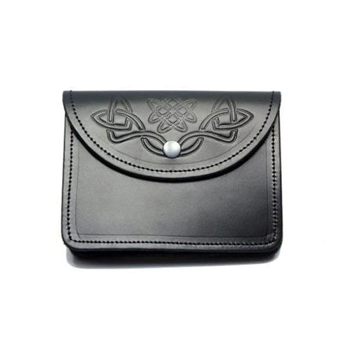 Leather Bag Piper Casual Sporran Bag - Front Embossed view