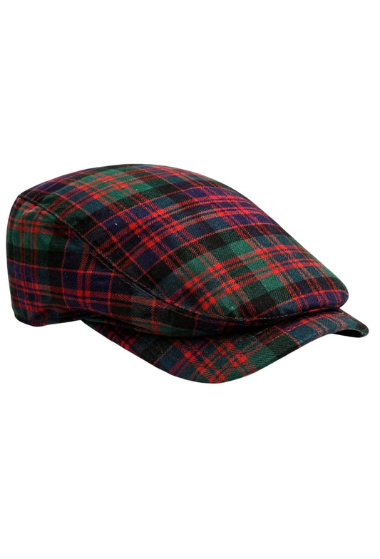 MacDonald Button Down Plaid Flat Cap
