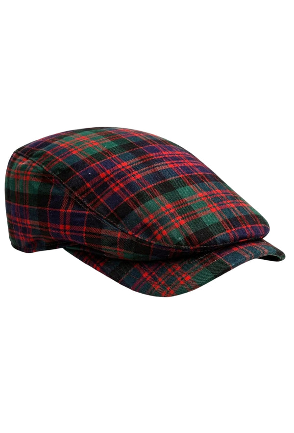 MacDonald Button Down Plaid Flat Cap