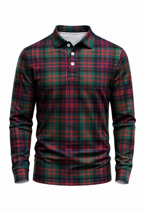 MacDonald Full Sleeve Tartan Polo Shirt