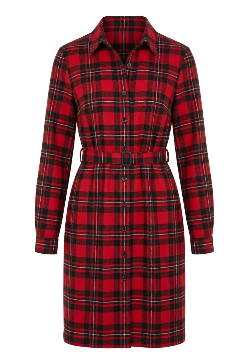 MacGregor Plaid Button-Front Shirt Dress