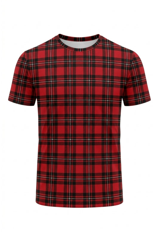 MacGregor Round Neck Half Sleeve Plaid Shirt