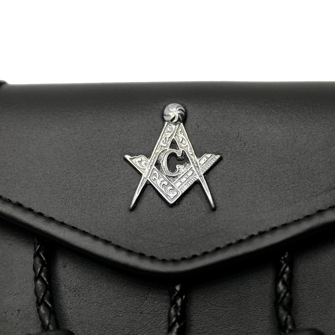 Masonic Badge Black Leather Sporran badge