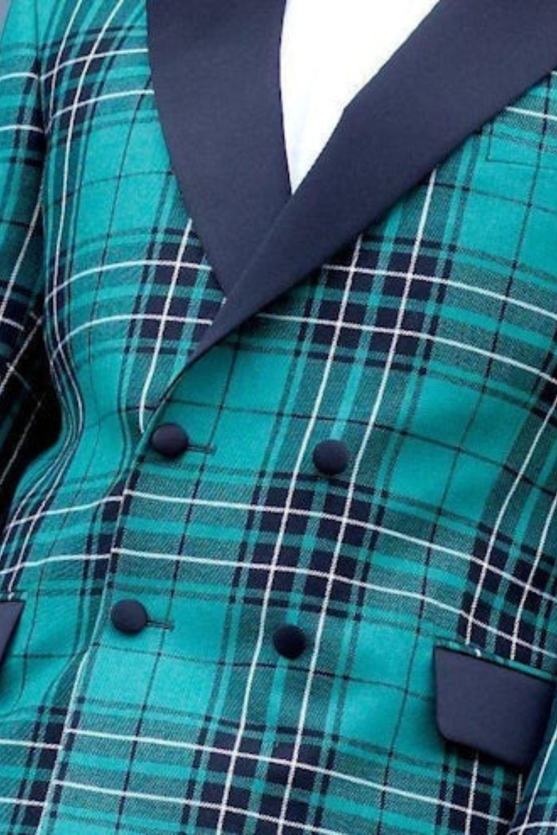 Men's Double Breasted Tartan Jacket