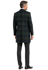 Men's Mid-Thigh Length Tartan Jacket