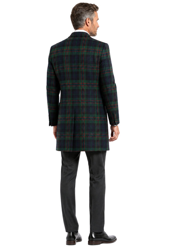 Men's Mid-Thigh Length Tartan Jacket
