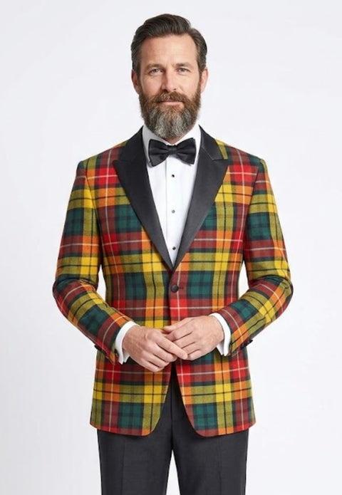 Buchanan Men's Single Breasted Tartan Dinner Jacket