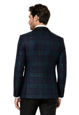 Black Watch Tartan Men's Single Breasted Tartan Dinner Jacket
