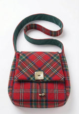 Multi Pockets Tartan Shoulder Bag