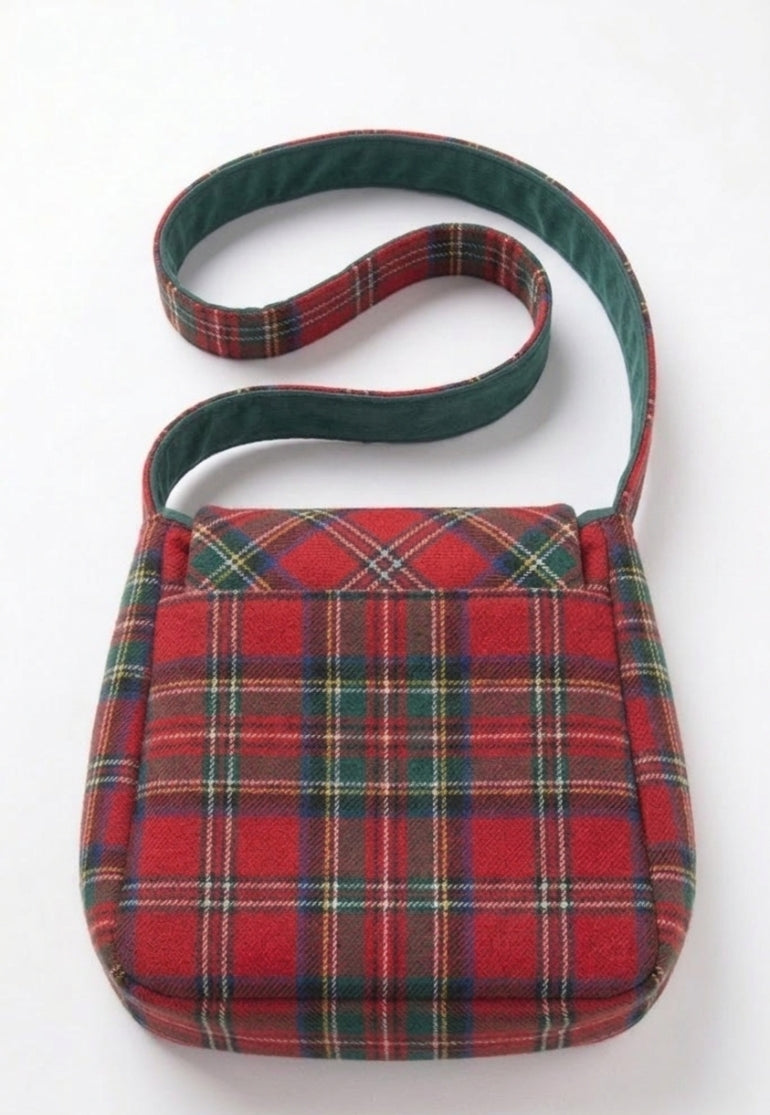 Multi Pockets Tartan Shoulder Bag
