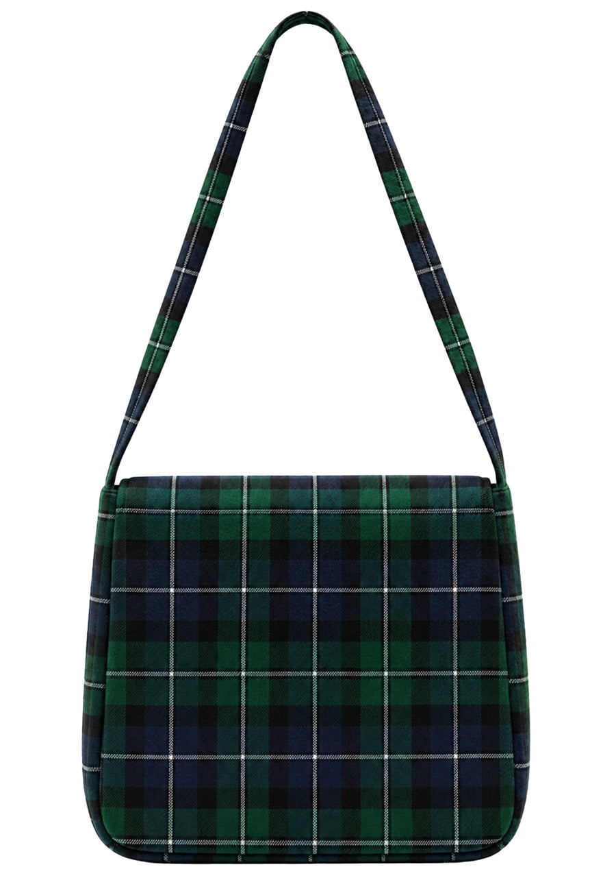 Black Watch Multi Pockets Tartan Shoulder Bag