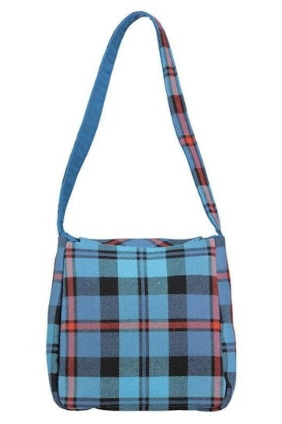 Tartan Shoulder Bag with Multiple Pockets