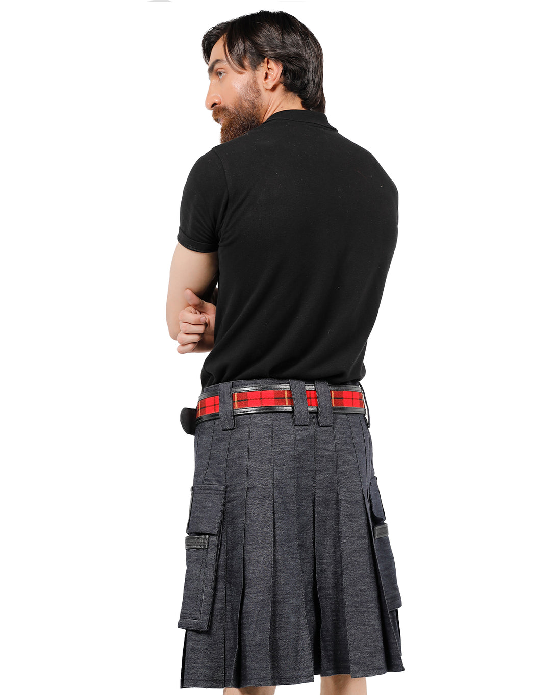 Back look of Nomad Denim Kilt