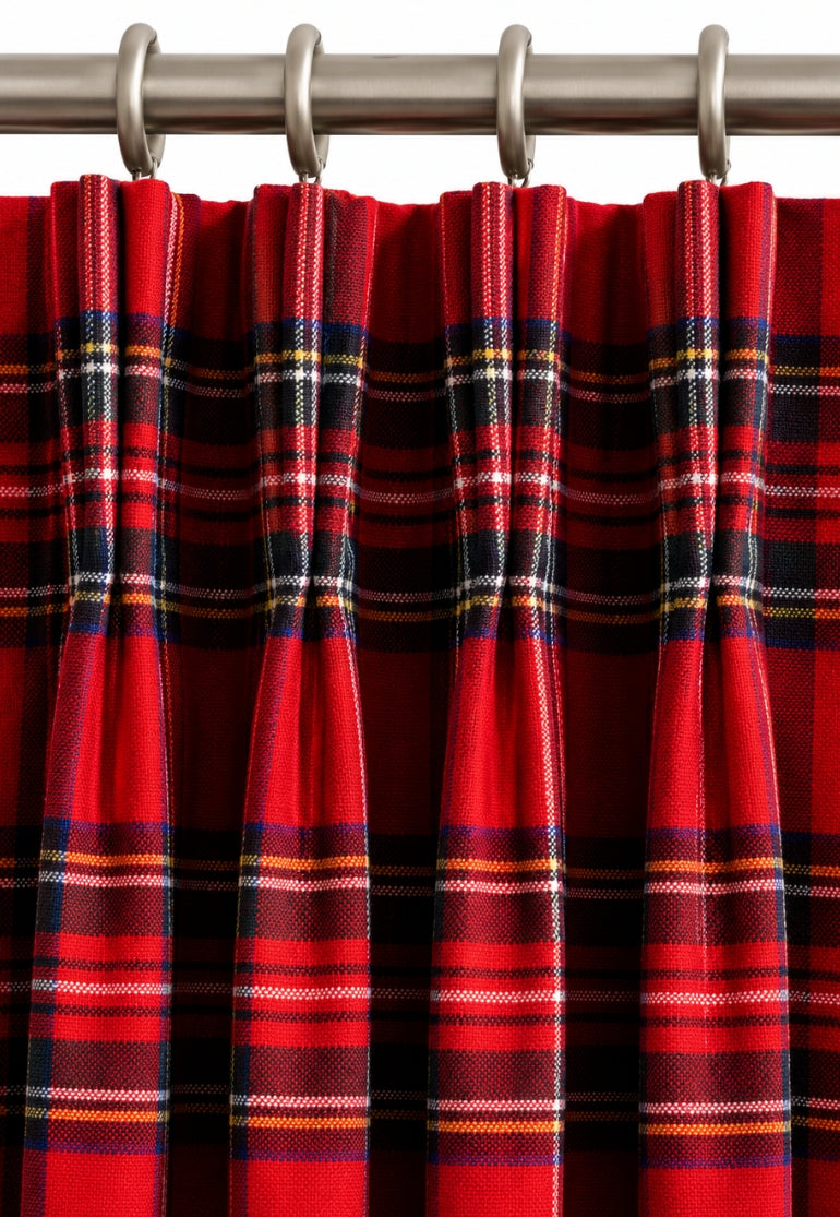 Pinch Pleat Tartan Curtains