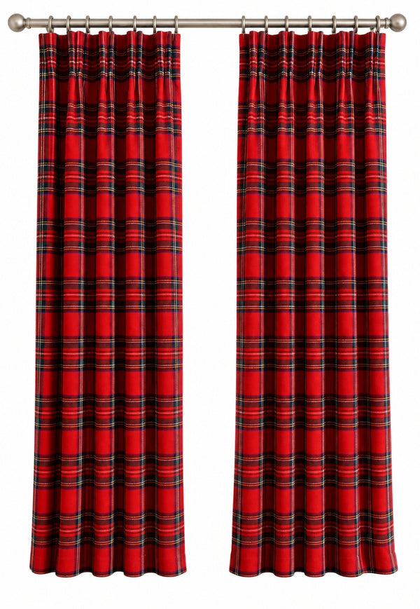 Pinch Pleat Tartan Curtains