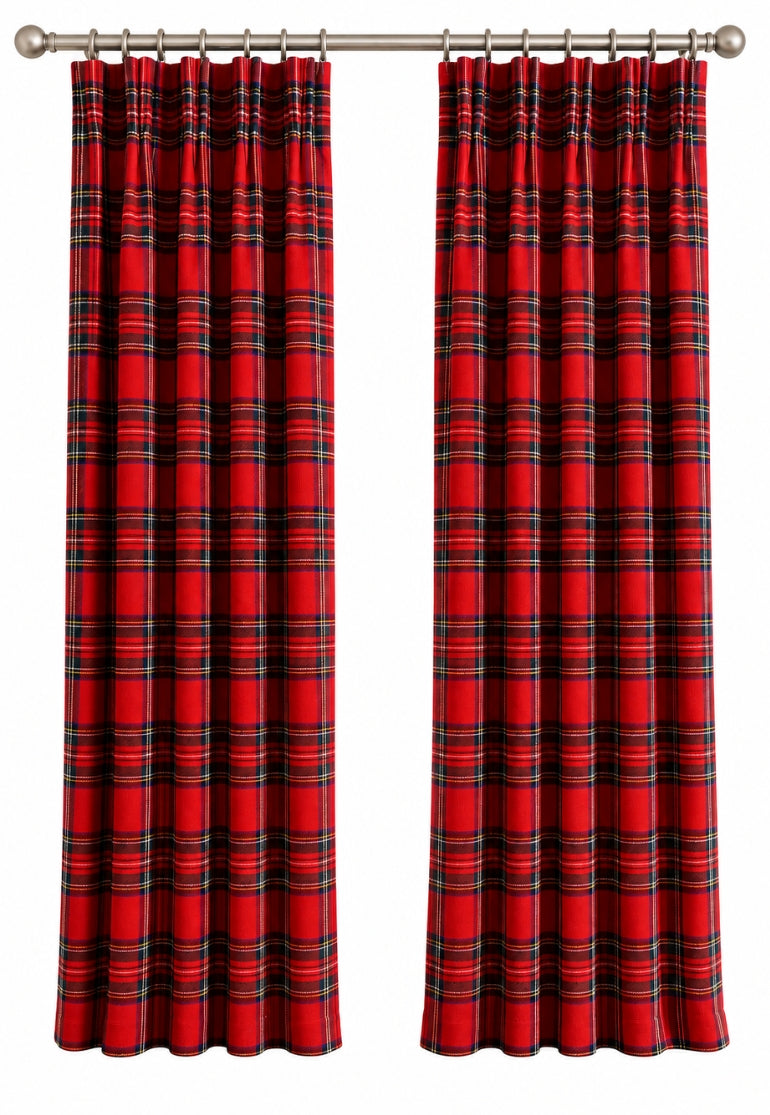 Pinch Pleat Tartan Curtains