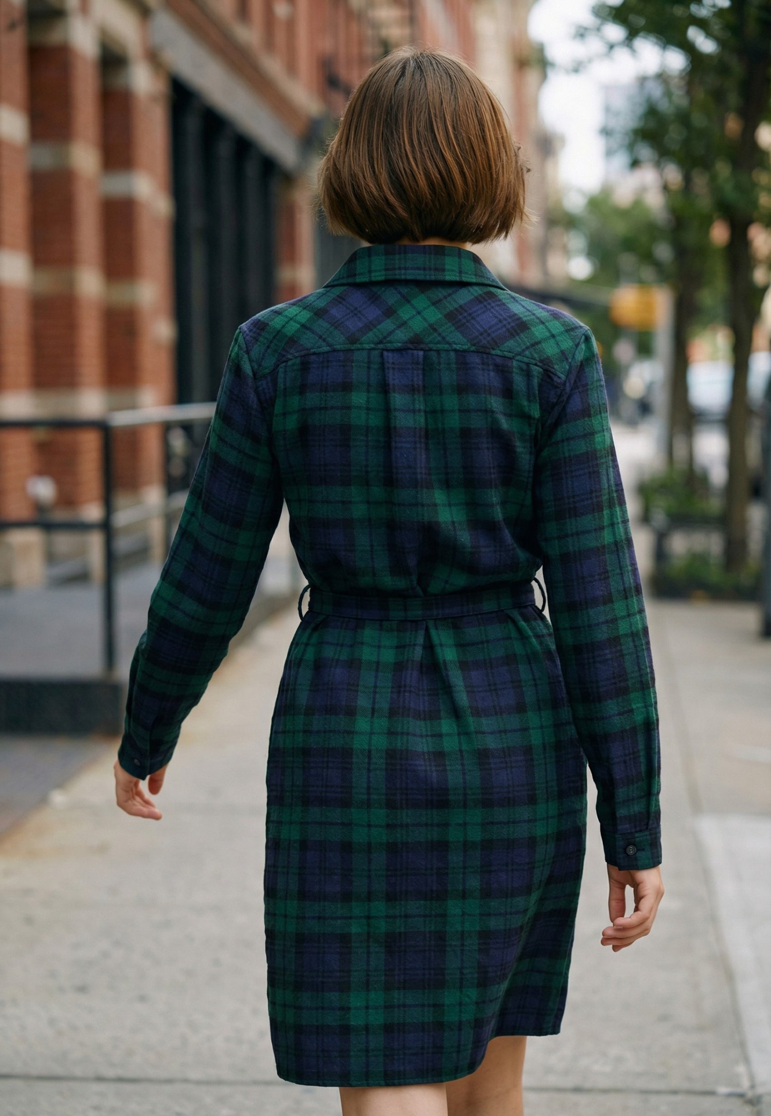 tartan shirt dress Drill Plaid Tartan Check Flannel Navy Check Mini Shirt Dress by Ragged  Priest  Black Salt