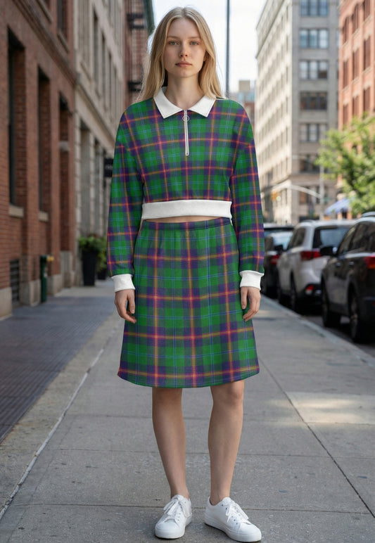 Plaid Cropped & Skirt Set