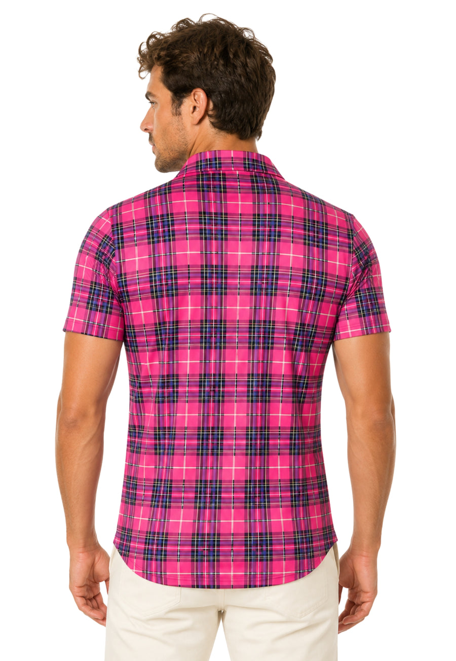 Fraser Plaid Polo Zipped Shirt