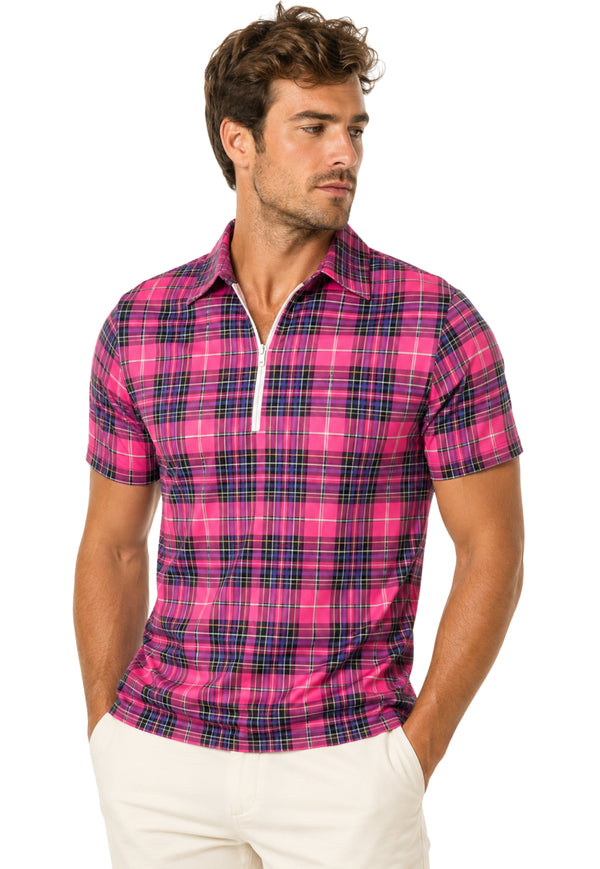 Wallace Plaid Polo Zipped Shirt