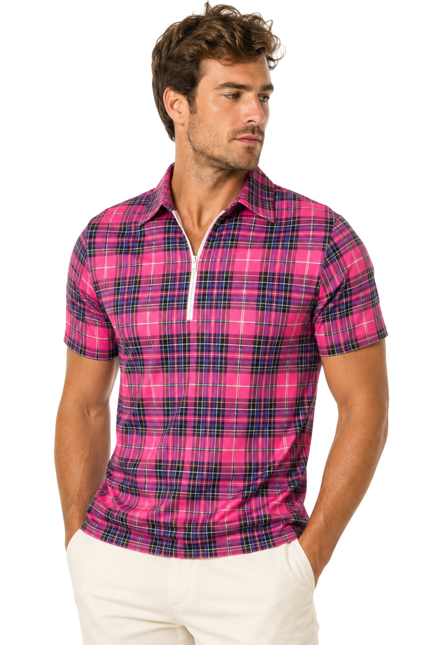 Fraser Plaid Polo Zipped Shirt
