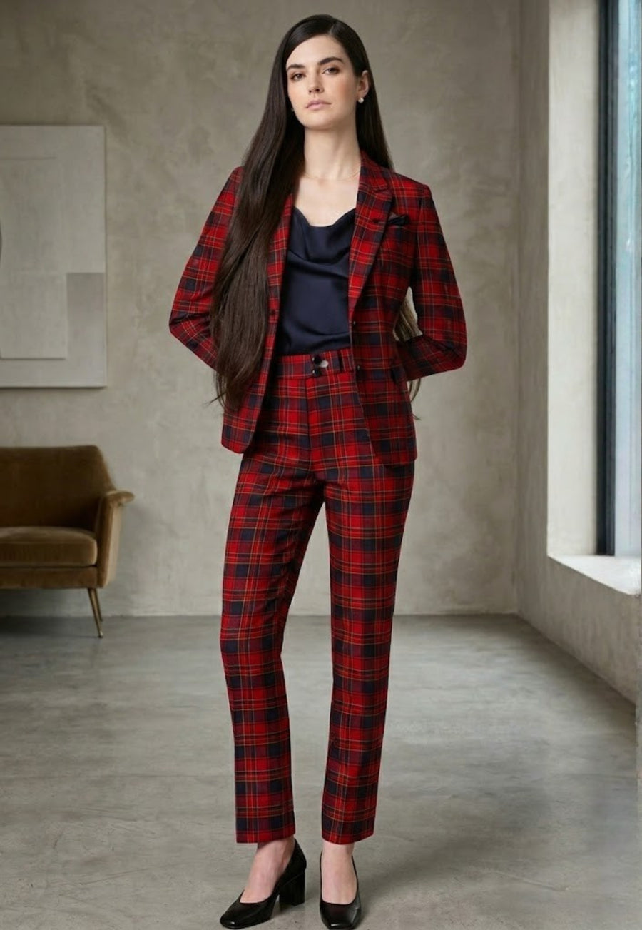 Buchanan 2-Piece Womens Plaid Suit