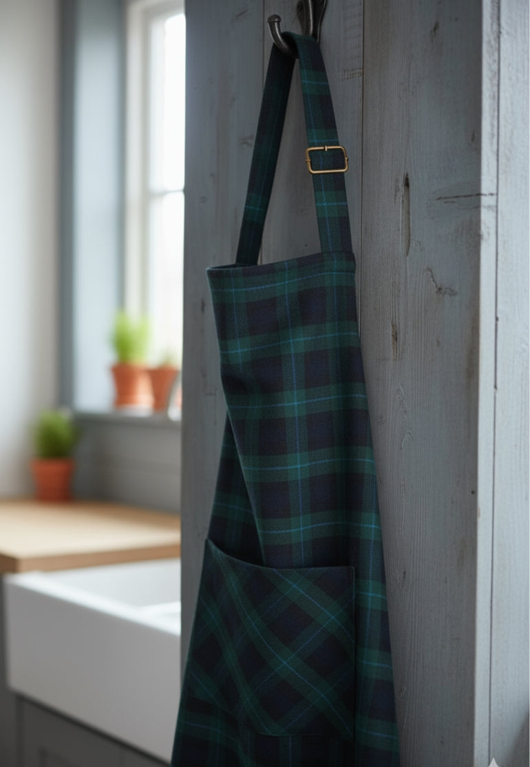 Tartan Apron with Large Front Pocket