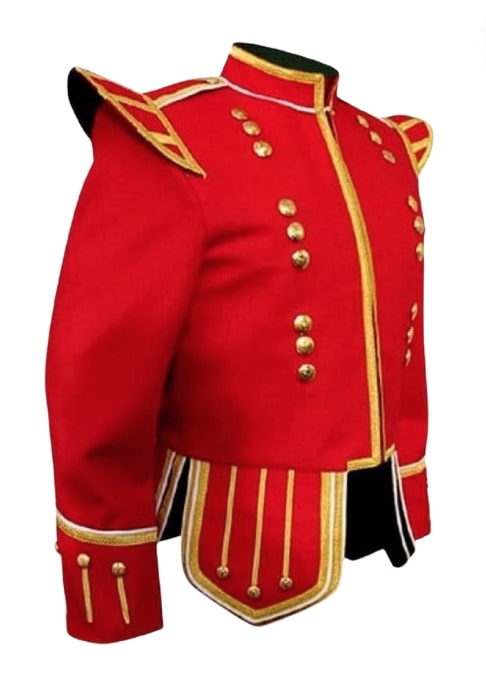Red Military Piper Drummer Doublet Jacket-right