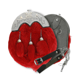 Red Rabbit Fur Full Dress Sporran
