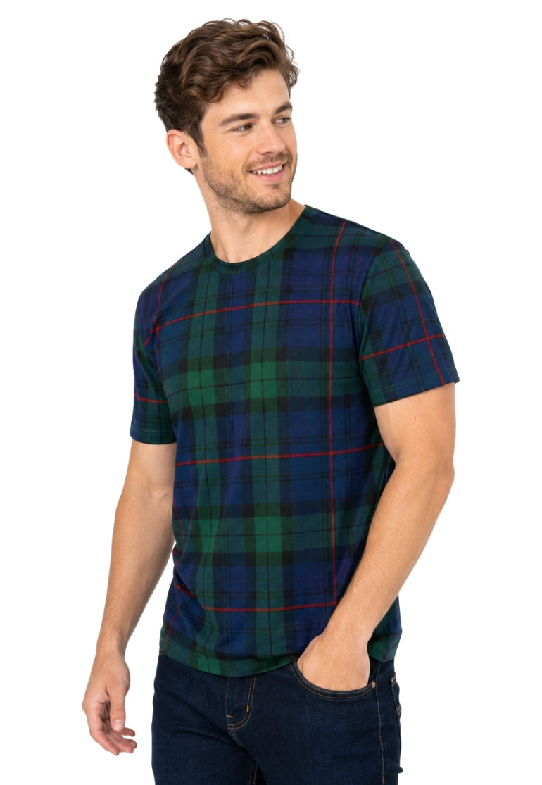 Wallace Round Neck Half Sleeve Plaid Shirt
