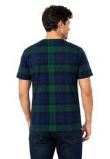 Fraser Round Neck Half Sleeve Plaid Shirt