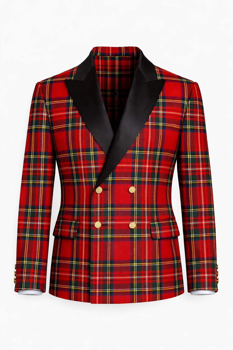Royal Stewart Men's Double Breasted Tartan Dinner Jacket