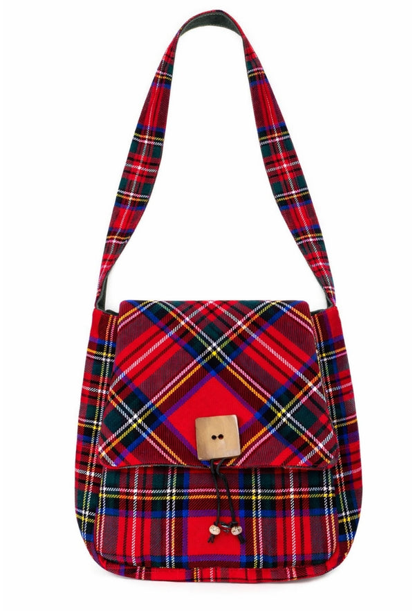 Royal Stewart Multi Pockets Tartan Shoulder Bag