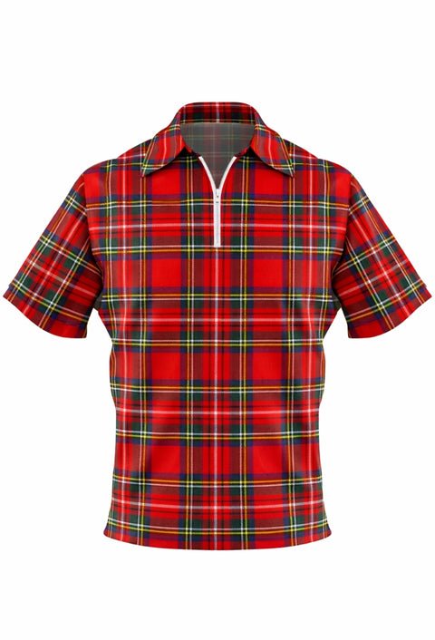 Royal Stewart Plaid Polo Zipped Shirt
