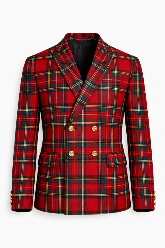 Royal Stewart Skinny Double-Breasted Tartan Jacket