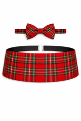 Royal Stewart Tartan Cummerbund & Bow Tie Set