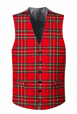 Royal Stewart Tartan Waistcoat with Straight Cut Bottom