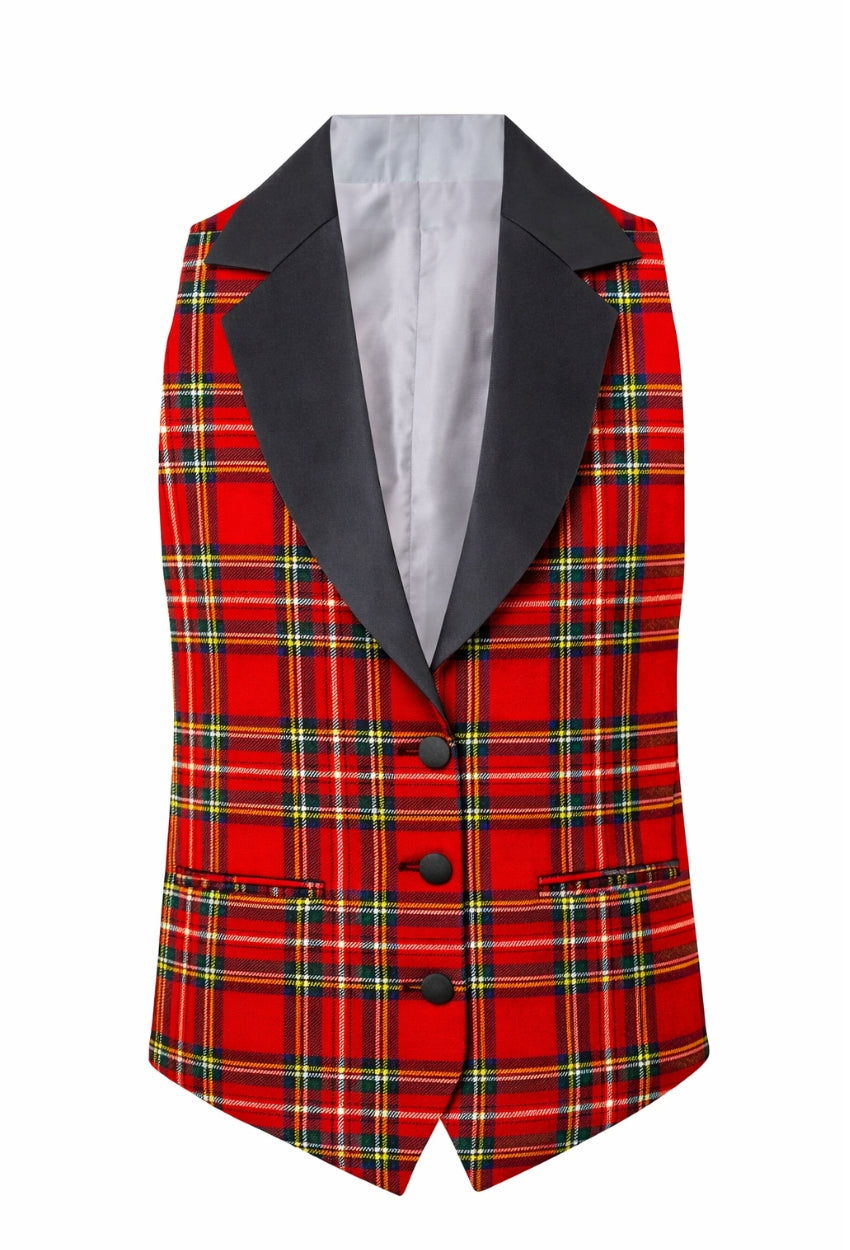 Royal Stewart Women's Tartan Waistcoat with Lapels