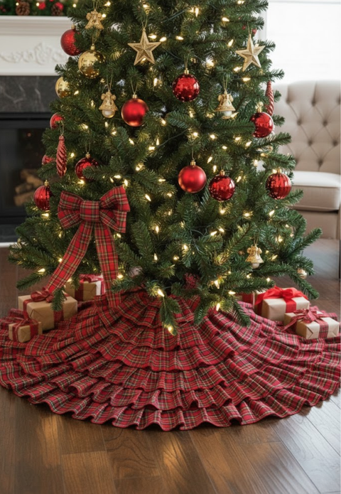 Buchanan Ruffled Christmas Tree Skirt Decor