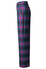 Ladies Wide Tartan Trouser with Turn Up