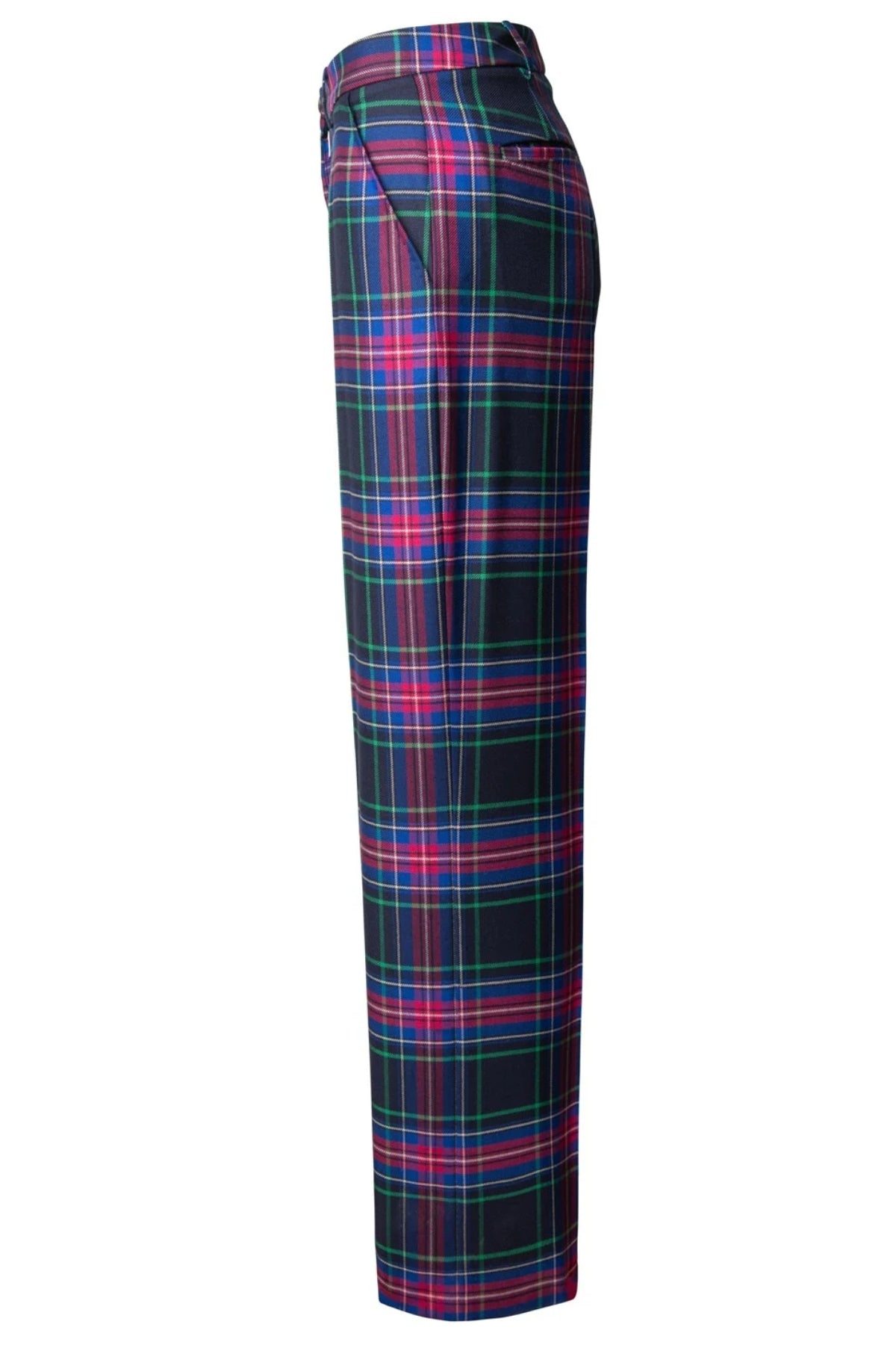Ladies Wide Tartan Trouser with Turn Up