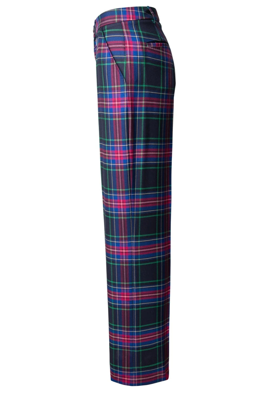 Ladies Wide Tartan Trouser with Turn Up