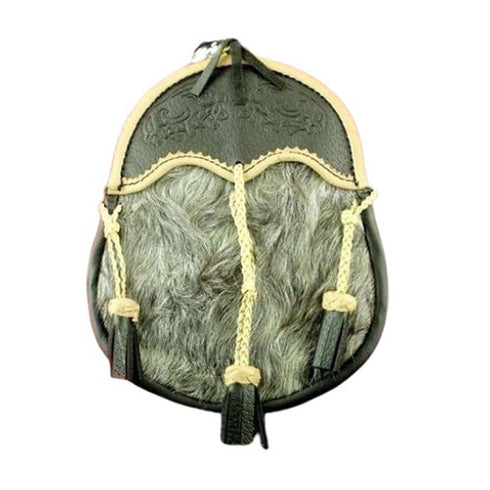 Sporran In Pelliccia Di Coniglio Bianco Scozzese Con 3 Nappe Bianche - Foto 6