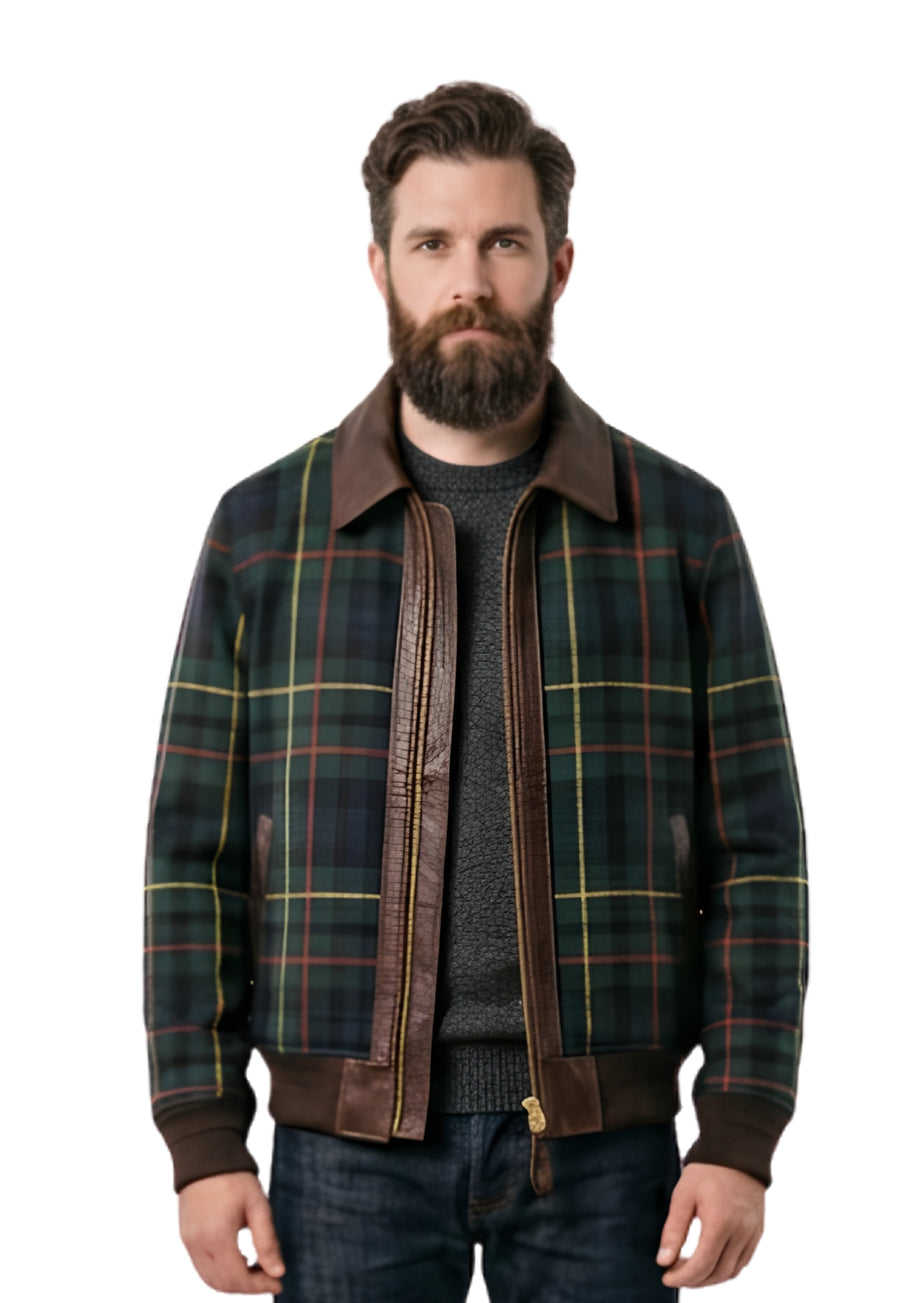 Stirling Leather-Trim Bomber Jacket