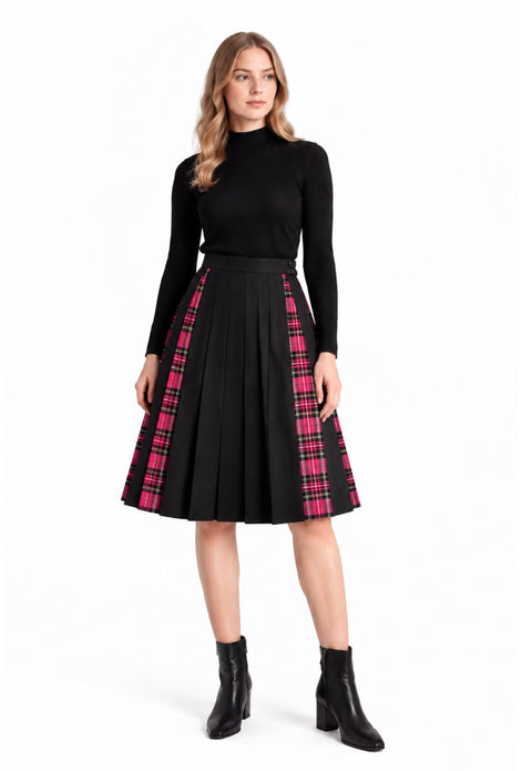 MacFarlane Tartan Panel Pleated Skirt