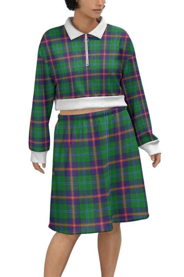 Plaid Cropped & Skirt Set